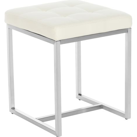 Edelstahl Sitzhocker Barci creme (1/5)