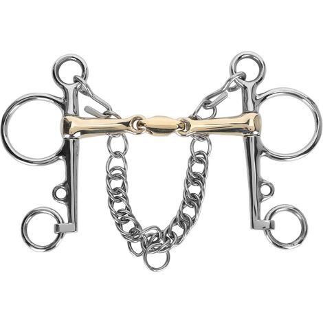Pelham en acier inoxydable, Mors Pelham à bouche articulée, Mors de cheval, Accessoire de mors en acier inoxydable (1/5)