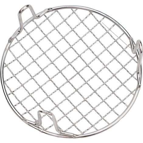 Grille de cuisson ronde en acier inoxydable avec pieds pour cuisson à la vapeur, parfait pour barbecue en plein air et pique-niques (15 cm) (1/5)