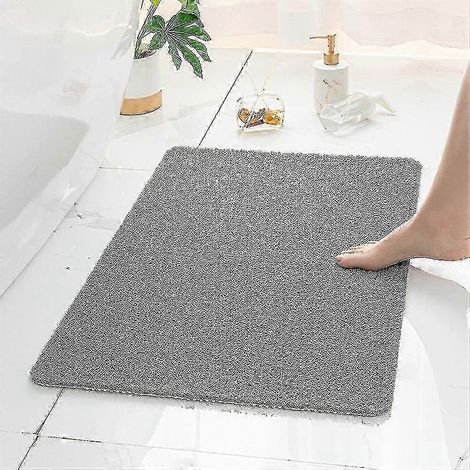 Tapis de douche en PVC anti-moisissure, tapis de bain antidérapant à texture soyeuse (1/5)