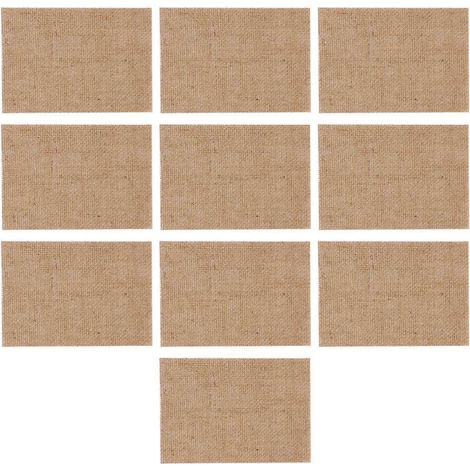 Set mit 10 Tischsets, Untersetzern und Tischdekorationen aus Naturjute (1/5)