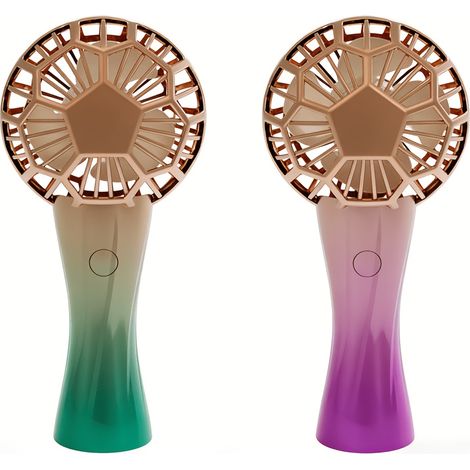 Lot de 2 mini ventilateurs USB portables en forme de trophée de football, parfaits pour les voyages, les activités de plein air ou une utilisation au bureau. Un cadeau original et raffiné. (1/5)