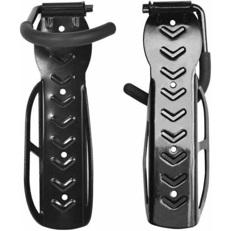 2 Pièces Support Velo Mural, Râteliers à Vélo, Porte Vélo Mural, Vélos Supports Muraux avec Accessoires, Crochet pour Vélo, Range Velo Rangemen Magasin/Garage(Noir), (1/4)