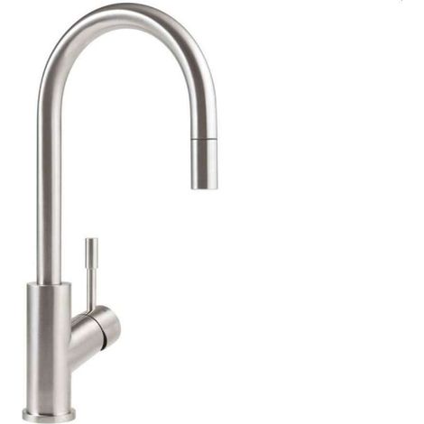 Villeroy & Boch Umbrella Flex - Miscelatore Cucina Alta Pressione con Doccetta Estraibile, Rotazione 360° e Risparmio Idrico, Altezza Bocca 220 mm - Acciaio Inox (1/5)