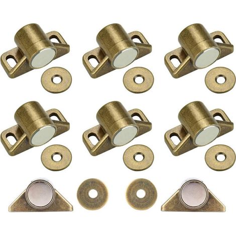 Magnetverschlüsse für Küchenmöbel – Set mit 8 Stück aus bronzefarbener Zinklegierung, dezente und robuste Befestigung für Schubladen und Schränke