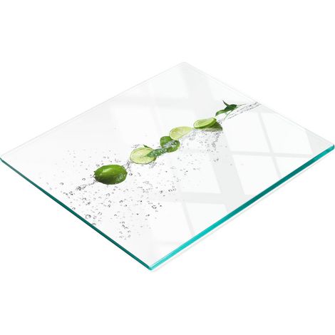 Tabla de cocina de vidrio templado con gr谩ficos decorativos Lima y Agua 60x52 cm (1/5)