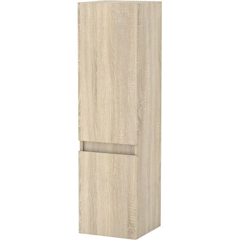 Aica Colonne de Salle de Bain Haute + 2 Porte, Compartiment,30 x 30 x 110 cm Chêne
