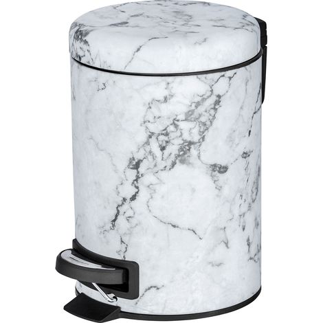WENKO Portarifiuti a pedale Onyx 3 ltr. - Portarifiuti per cosmetici con meccanismo a pedale Capacità: 3 l, Acciaio, 17 x 25 x 22.5 cm, Multicolore (1/7)