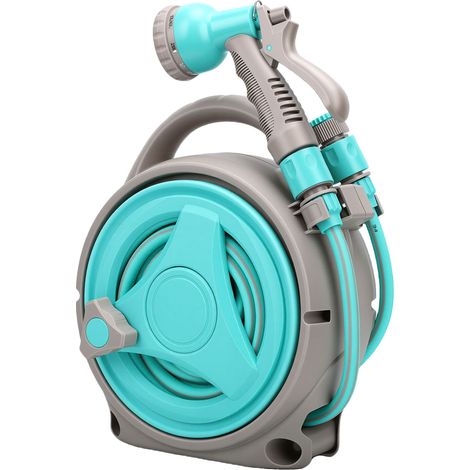 15 m tragbarer Gartenschlauchaufroller mit Düse, handlicher Wasserschlauchhalter für die Gartenbewässerung (1/5)