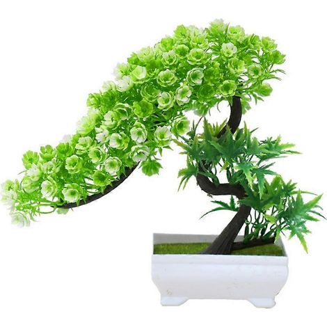 Bouquet fleuri, plante, arbre, bonsaï en pot, décoration de bureau, jardin, fêtevert (1/5)