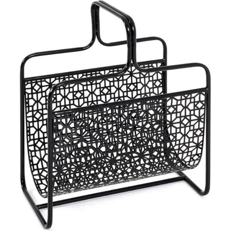 Porte-Revues en Métal "Magazines" 45cm Noir (1/2)