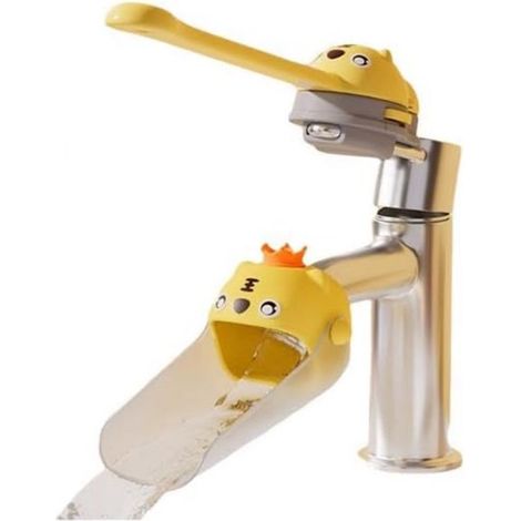 Longziming - Rallonge de robinet pour enfants - Accessoire de salle de bain extensible - Permet de se laver en toute autonomie - Joli design dessin animé - Idéal pour les petites mains - Lot de 2 (1/5)
