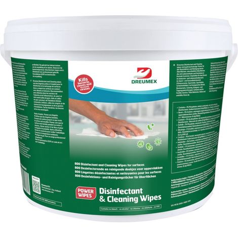 DREUMEX Desinfektion-& Reinigungstuch 800 Tücher in Eimer 2 Stk