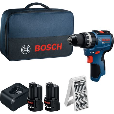 Bosch Professional Bosch Akku-Schlagbohrschrauber GSB12V-31, incl. 2x Akku GBA 2 Ah, Ladegerät, Schrauberbit-Set, Werkzeugtasche (1/5)