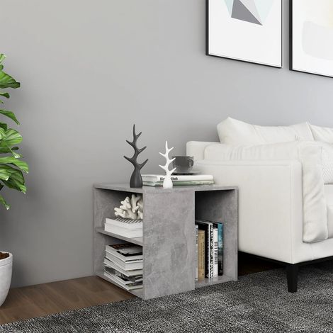 vidaXL Tavolino Grigio Cemento 50x50x45 cm in Legno Multistrato (1/5)