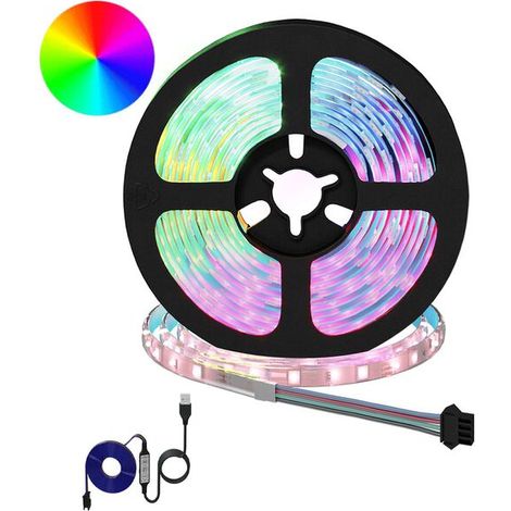 Bande lumineuse LED en deux sections, noire et transparente, 2500 mm, en cuivre et plastique. (1/5)