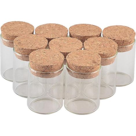 12pcs Bouteille De Tube à Essai Transparente avec Bouchon en liège, capacité De Stockage De 15 ML, diamètre extérieur du Flacon De Tube à Essai De 30 mm (12, 15ml) (1/5)