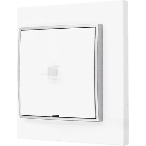 Interruptor único, estilo estadounidense, Karlik mini, blanco/plateado (1/3)