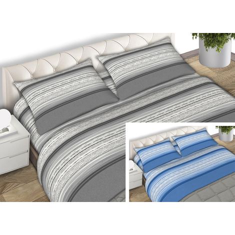 Completo Lenzuola 100% Cotone Made Italy Fantasia Line C.N., misura1 Piazza e MezzacoloreAzzurro (1/5)