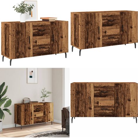 Aparador de madera de ingeniería envejecida 100x36x60 cm - Aparador de madera - Madera de ingeniería