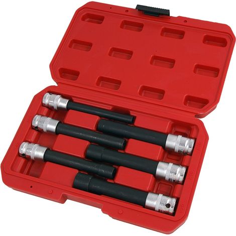 Bussola Chiavi Torx Femmina Set Lunghi E10-E20 Testa Cilndro Attacco 1/2 Quadro (1/5)