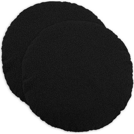 vidaXL Housse de coussin 2 pcs HEERLEN Noir Ø 60 cm Bouclé - maison aménagement maison