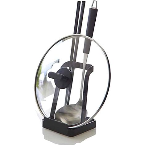 Étagère de rangement de cuisine, support pour couvercles de casseroles, porte-cuillères et organiseur d'ustensiles (1/5)