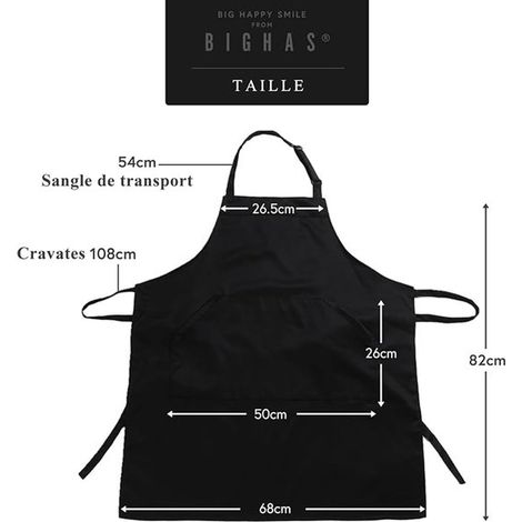 Delantal ajustable con bolsillo - Tirantes extralargos (1/5)