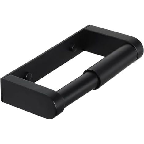 Porte-Papier Toilette Support Mural, Porte Rouleau Papier Toilette sans Perçage en 304 Acier Inoxydable, pour Toilettes et Cuisines/Salle de Bain, Noir (1/5)
