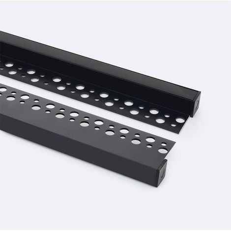 Profilo in Alluminio Integrazione Cartongesso per Striscia LED fino a 8mm Nero 2 m Nero traslucido (1/4)