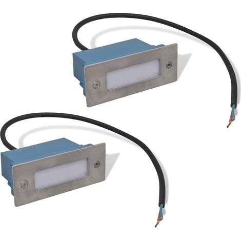Foco empotrable de escalera 2 LED 44x111x56 mm vidaXL