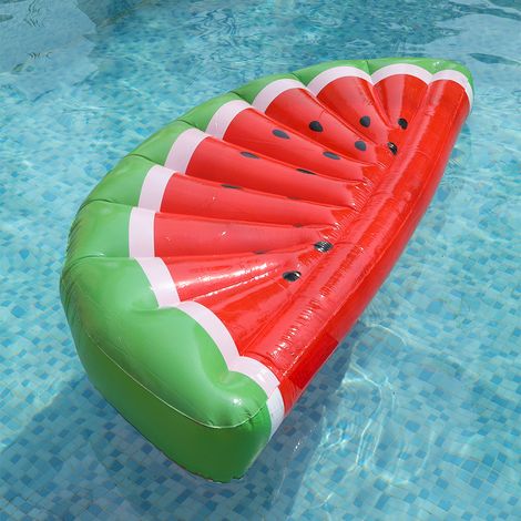 Bouée gonflable en forme de pastèque, siège aquatique adulte, bouée en PVC, pompe à air non incluses. (1/5)