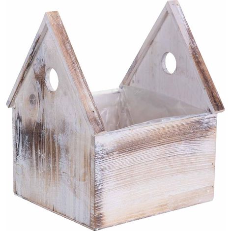 Soporte macetero de Madera cuadrado 20x18x26/12h cm (1/5)