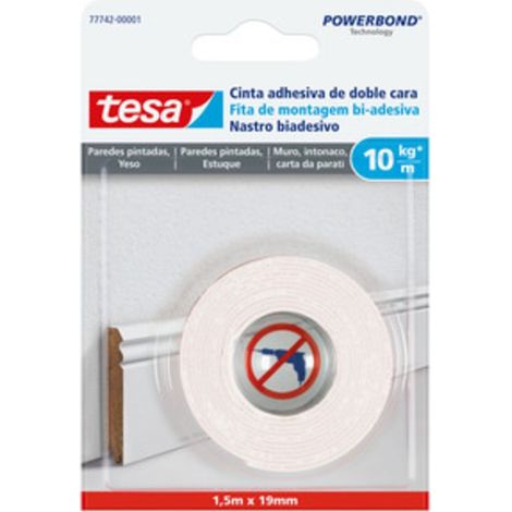 NASTRO BIADESIVO TESA POWERBOND INTONACO 19MMX1,5M
