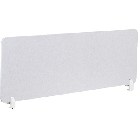 Séparateur de Bureau en PET Acoustique Recouvert de Tissu 160 x 50 cm Blanc Cassé Split