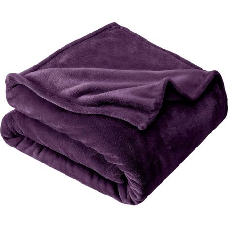 Couverture double violette pour canapé/lit, couverture moelleuse et confortable, 60 x 80 pouces (1/4)