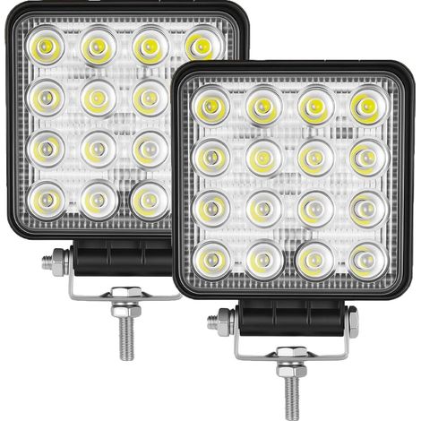 Luz de trabajo LED, resistente al agua, brillo de 3400-4800 lúmenes, 2 unidades de haz amplio (1/2)