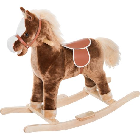 Cavallo a Dondolo per Bambini in Legno Giocattolo Cavalcabile