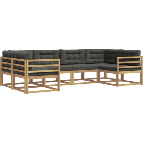 Outdoor Sofa Set 6 pcs White and Anthracite vidaXL