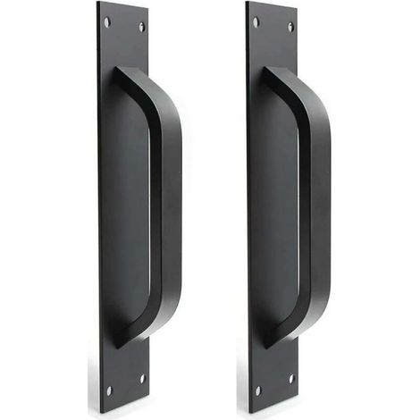 2pcs (black) Zinc Alloy Barn Door Handle - Sliding Door Handles For Fire Door, Cabinet Door Handles (1/5)