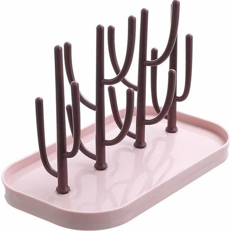 Séchoir à Boîteilles avec égouttoir (rose)-