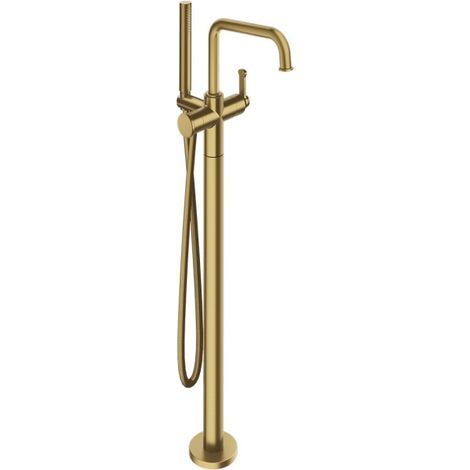 Bain douche mitigeur monocolonne sur pied sans mecanisme Or Brossé - CRISTINA ONDYNA FA18996P