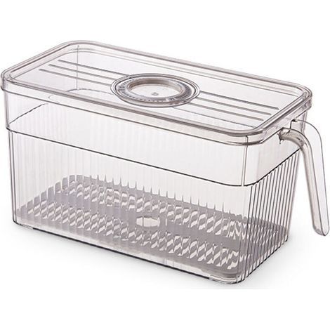 Kühlschrank-Aufbewahrungsbox, 1er-Set, mit Deckel und Griff, Obst- und Gemüseaufbewahrungsbox, stapelbarer Kühlschrankorganizer für die Küche – BPA-frei (1/5)