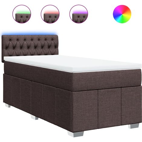 Maison Exclusive - Boxspringbett mit Matratze Dunkelbraun 100x200 (1/5)