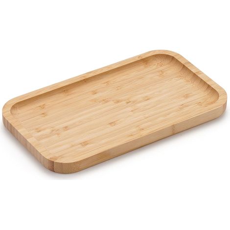 1 Plateau Bambou, 28x16x2cm, Organisateur Cosmétiques, Design Minimaliste, Pour Salle De Bain (1/5)