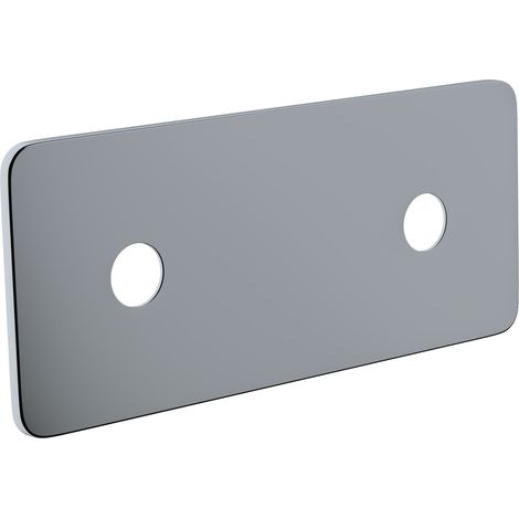 Nt Noyon & Thiebault – Cache-platine chromé double pour platine sécable – Fixation raccord – Filetage plomberie – Entraxe 60mm (1/4)