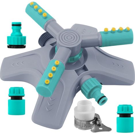 Arroseurs De Pelouse pour Cour Asperseur D'Irrigation Rotatif À Raccord Rapide 360° - Arroseurs Rotatifs pour Pelouse Terrasse, Parc, Été, Printemps, Fleurs, Jeux, Aire De Jeux Et Le (1/5)