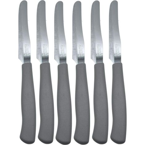 Marietti Horeca set 6 coltelli metà seghetto tortora