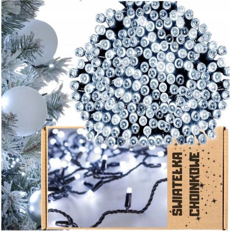 Weihnachtsbaumbeleuchtung für den Innen- und Außenbereich, 200 Dioden, 14 m, kaltweiße Lichter