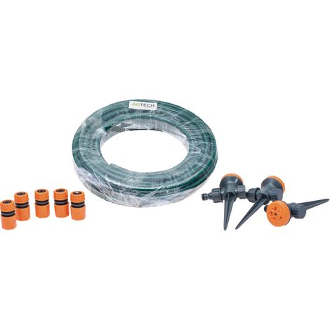Manguera de jardín flexible verde con juego de boquillas de 1 a 15 m y 1/2" YM8108S